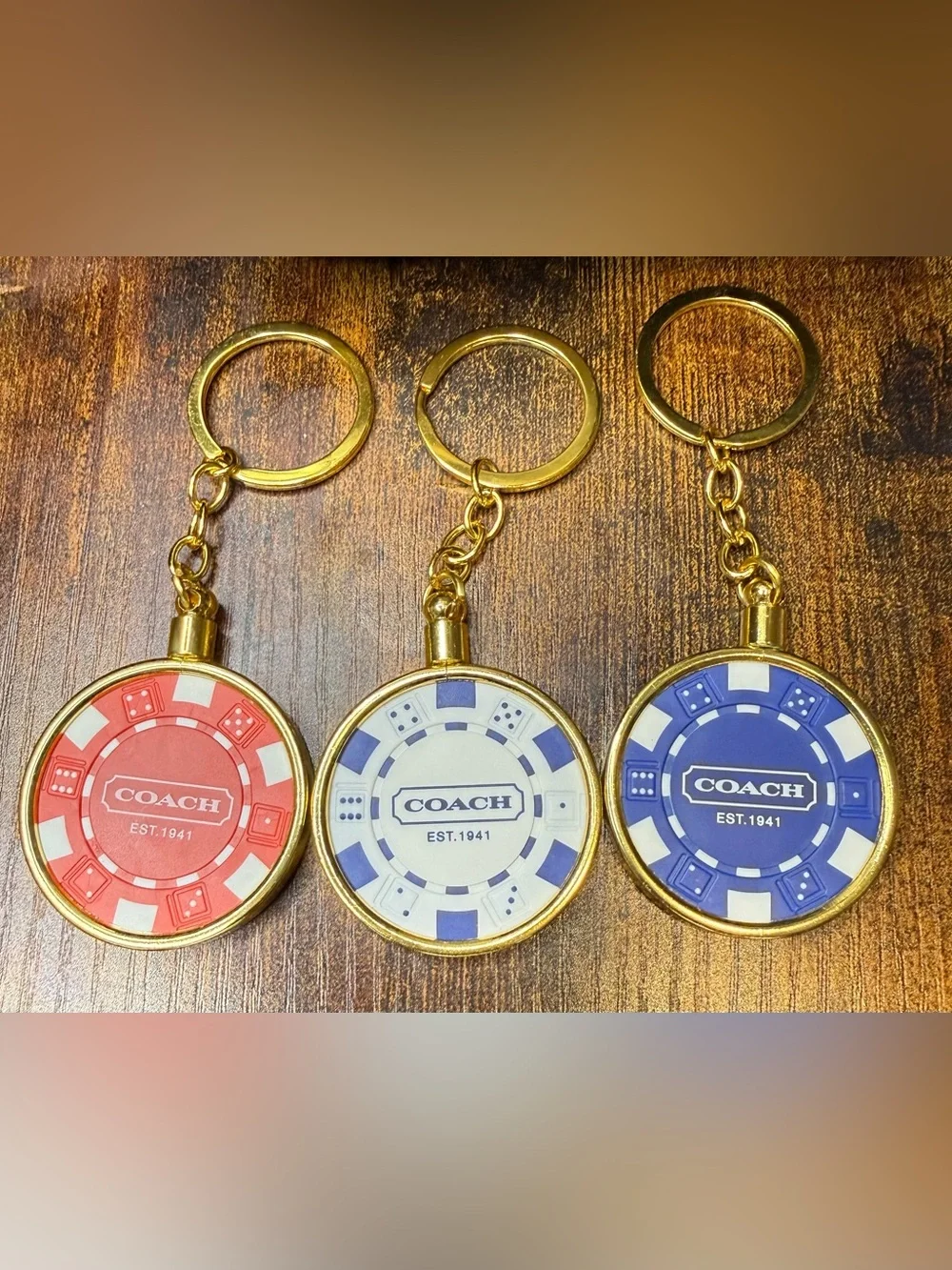 Poker Chip Keychain with Coach poker chips